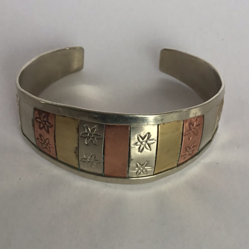 Tri Metal Cuff Bracelet